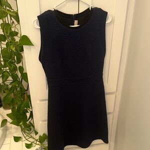 LOFT Navy Textured Sleeveless Dress Size 2